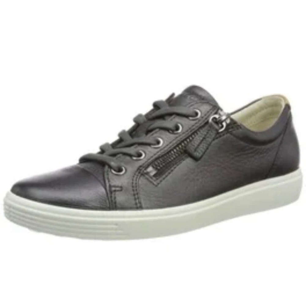 Ecco Black Soft 7 Zip Leather Low Top Sneakers - Size EU 37/38 (Size 7 US)
